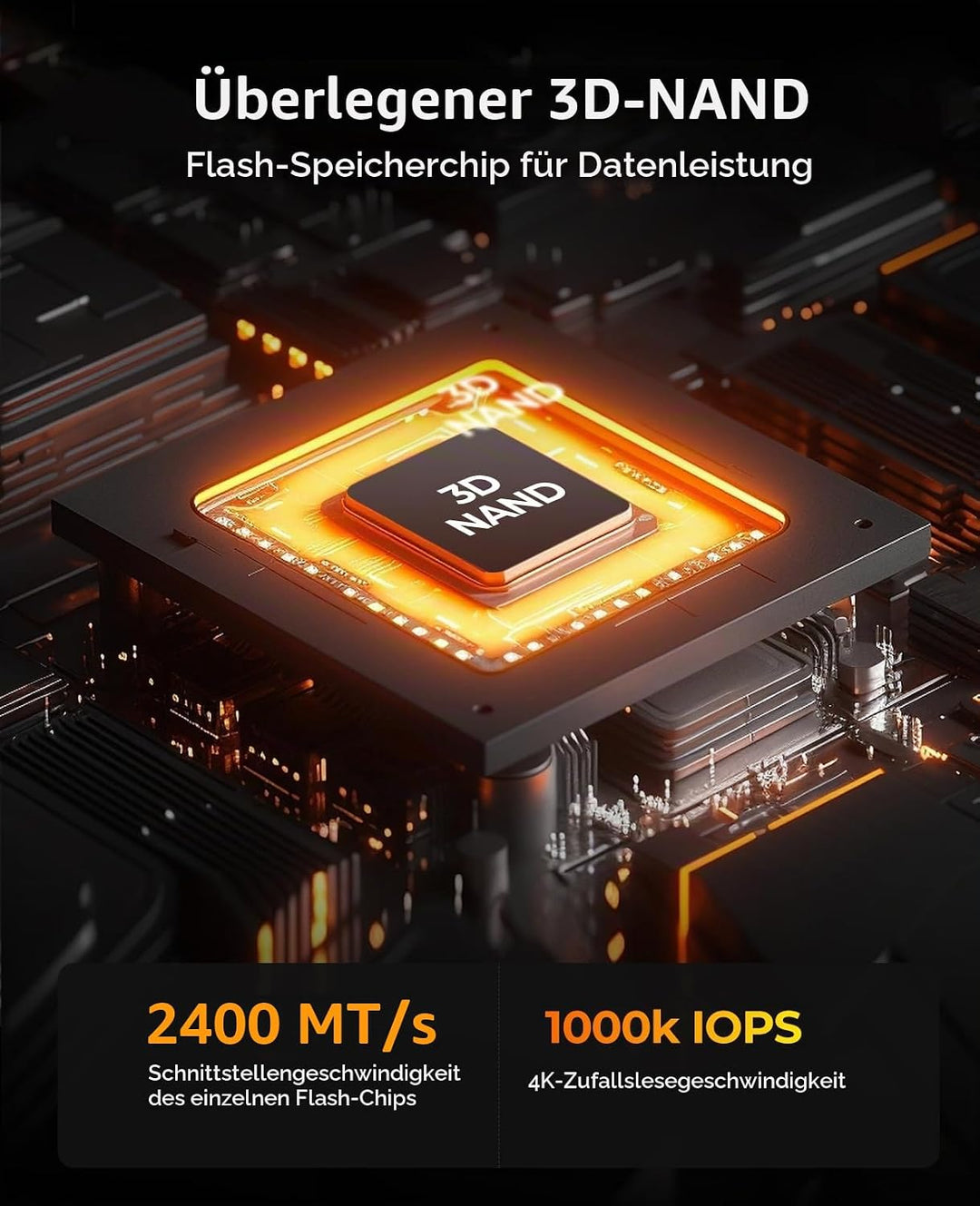 ORICO NVMe M.2 SSD 1TB, PCIe 4.0 x 4, 7000 MB/s Lesen, 6500 MB/s Schreiben, M2 2280 Interne SSD mit