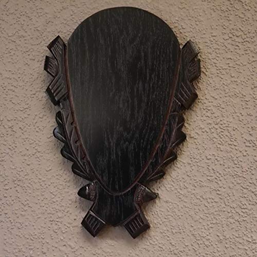 Trophäenschild geschnitzt Damhirsch Rothirsch Hirsch Geweih Hirschgeweih AF H25 cm