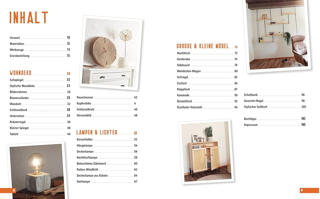 Indoor DIY-Projekte aus Baumarkt-Material: Wohndeko und Möbel aus Holz, Seil, Kupferrohr & Co., Gebu