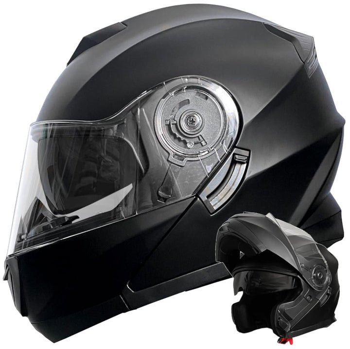RALLOX Klapphelm Motorradhelm 160 matt schwarz Grösse M Sturzhelm Helm Rollerhelm, M