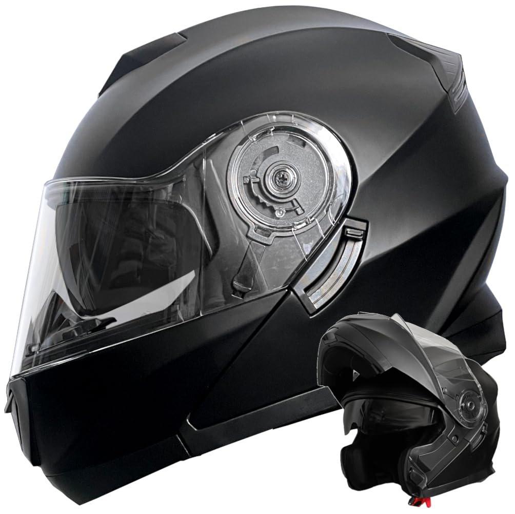 RALLOX Klapphelm Motorradhelm 160 matt schwarz Grösse L Sturzhelm Helm Rollerhelm, L
