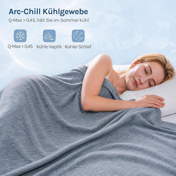 WOLTU Sommerdecke Selbstkühlende Decke Mikrofaser Arc-Chill, Kühldecke mit Q-Max>0.45, Kühl und Haut