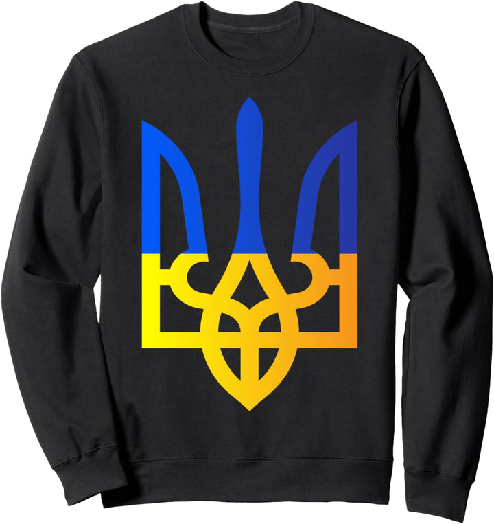 Ukraine Dreizack Nationalsymbol Ukrainische Flagge Blau Gelb Sweatshirt