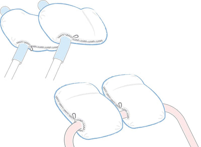 1 Paar Handwärmer Muffs für Kinderwagen - aus Softshell (Kleckse apricot), Kleckse apricot