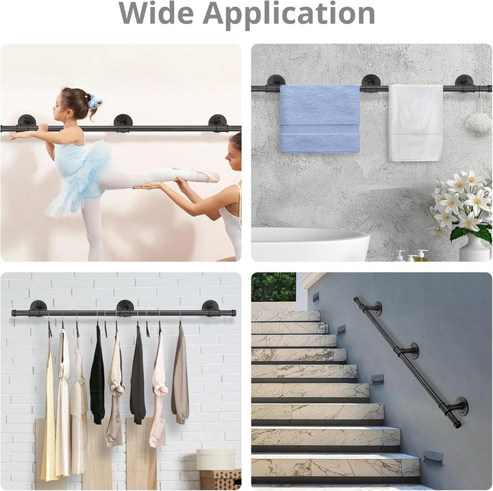 TANiCE Handlauf für Treppen Treppengeländer Innen und Aussen Schwarz Handlauf Haltegriff Treppe Hand