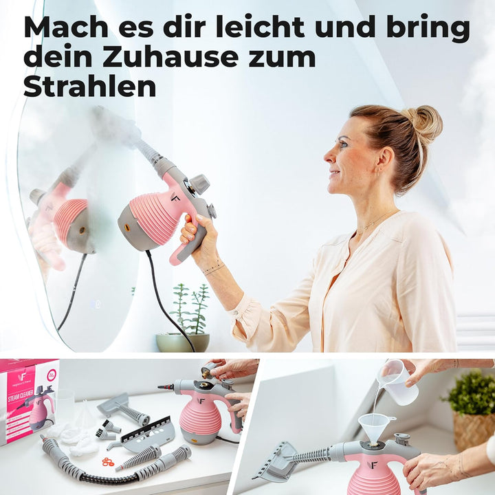 Neighbour's Friend® Handdampfreiniger in Rosa 2er Set– Leistungsstarkes Dampfreiniger Handgerät I Da