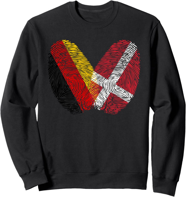 Fingerabdruck Skandinavien Deutschland Däne Dänemark Sweatshirt