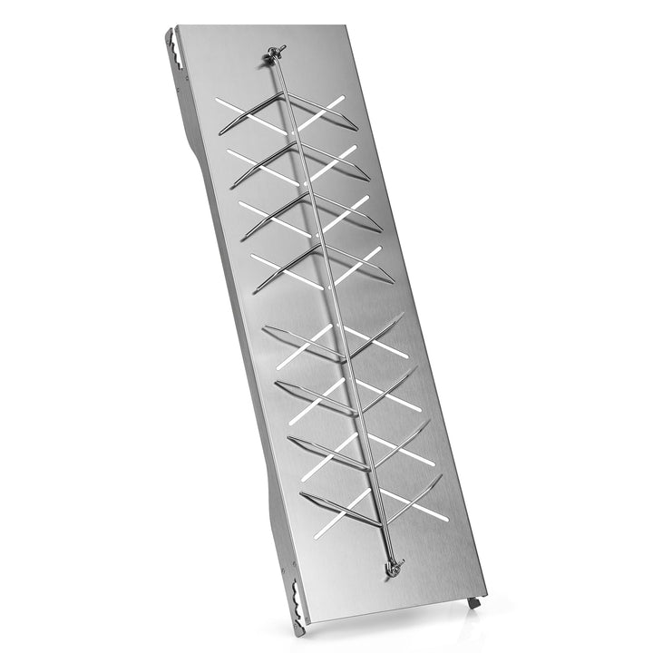 onlyfire Flammlachsbrett Edelstahl, Extra Breit 19cm Flammlachshalter, Lachsbretter zum Grillen Feue