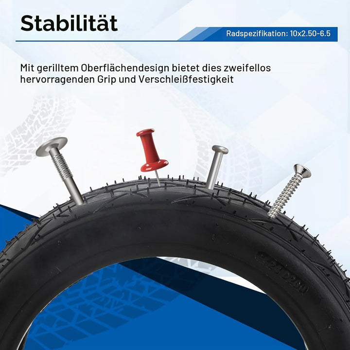 10 Zoll Tubeless Reifen, 10x2,50 6.5 Verdickung von Schlauchlosen -Reifen -Stossdämpfung elektrische