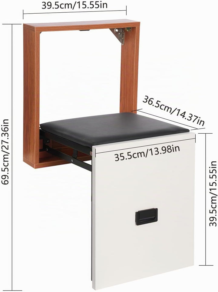 Wandklappstuhl, Klappstuhl Wandmontage, 7.5cm Gefaltete Dicke, Schnelle Schuhwechsel oder Ruhepausen