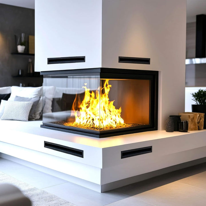 Lüftungsgitter Kamin schwarz - Warmluftgitter - Abluftgitter - Verdeckter Lufteinlass - Rechteckig 1