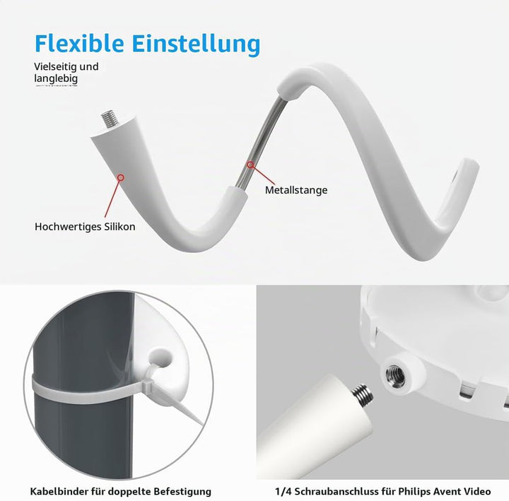 BECEMURU Vielseitige Flexible Drehhalterung mit 1/4 Schraubanschluss Dock Kompatibel mit Philips Ave