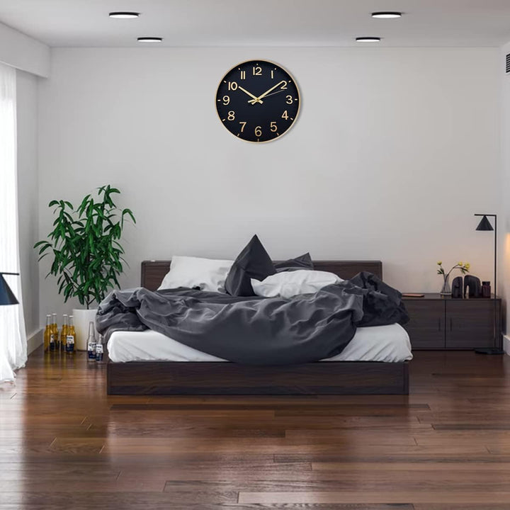HZDHCLH Funkuhr 30 cm Grosses Ziffernblatt Wanduhr Geräuschlos,Geeignet für Schule, Zuhause, Wanddek