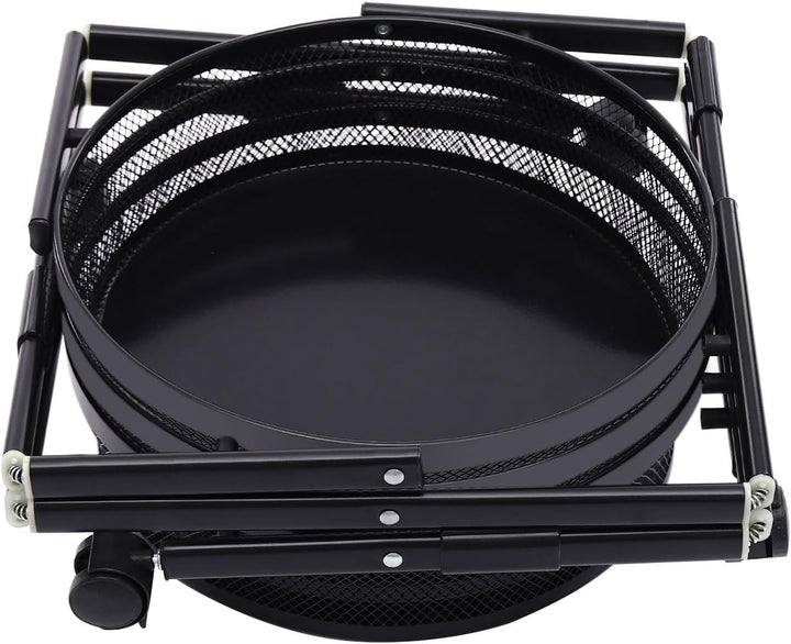 Gemüsewagen 3-stufig 37.5x37.5x88 cm schwarz mit Rollen für Küche | Aufbewahrungsregal mit 4 Rädern