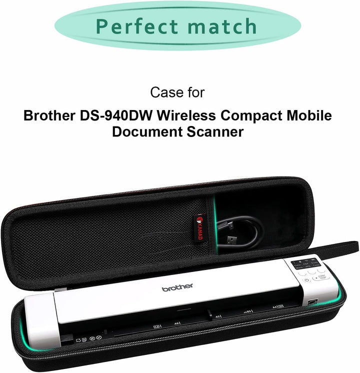 XANAD Tasche für Dokumentenscanner, kompatibel für Brother DS-640 / DS-740 / DS-940 Mobiler Scanner