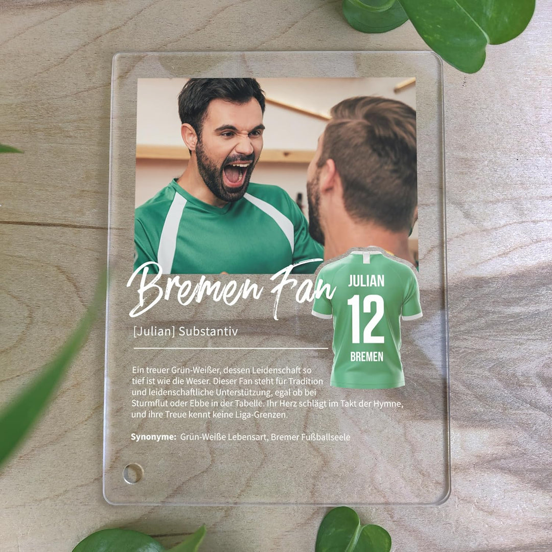 Bremen Geschenk personalisiert - Acryl Geschenk - Definition: Bremen Fan - Bremen Fanartikel, Bremen