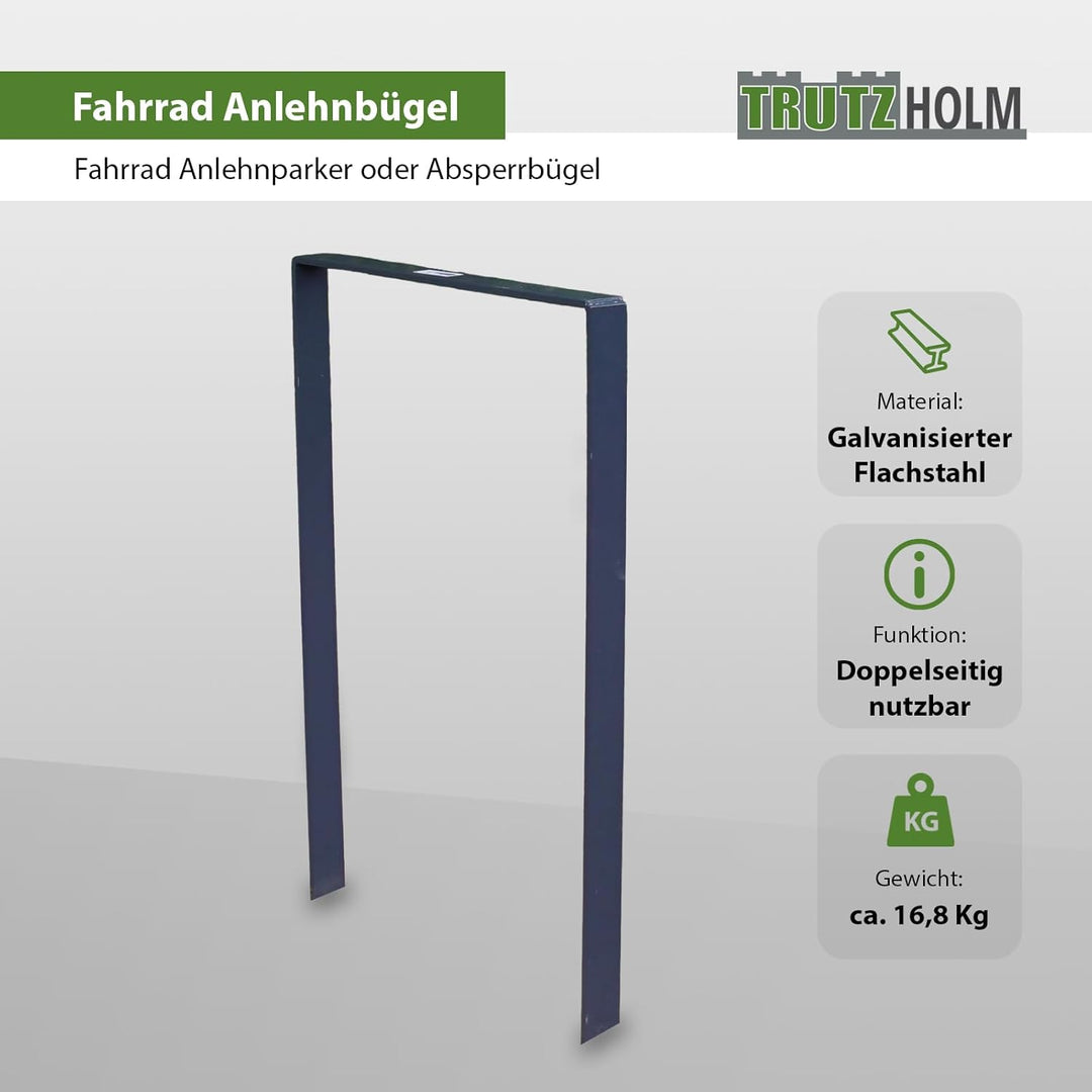 Fahrrad Anlehnbügel zum Einbetonieren aus Flachstahl Fahrradständer Anlehnständer