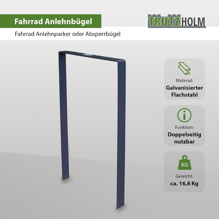 Fahrrad Anlehnbügel zum Einbetonieren aus Flachstahl Fahrradständer Anlehnständer