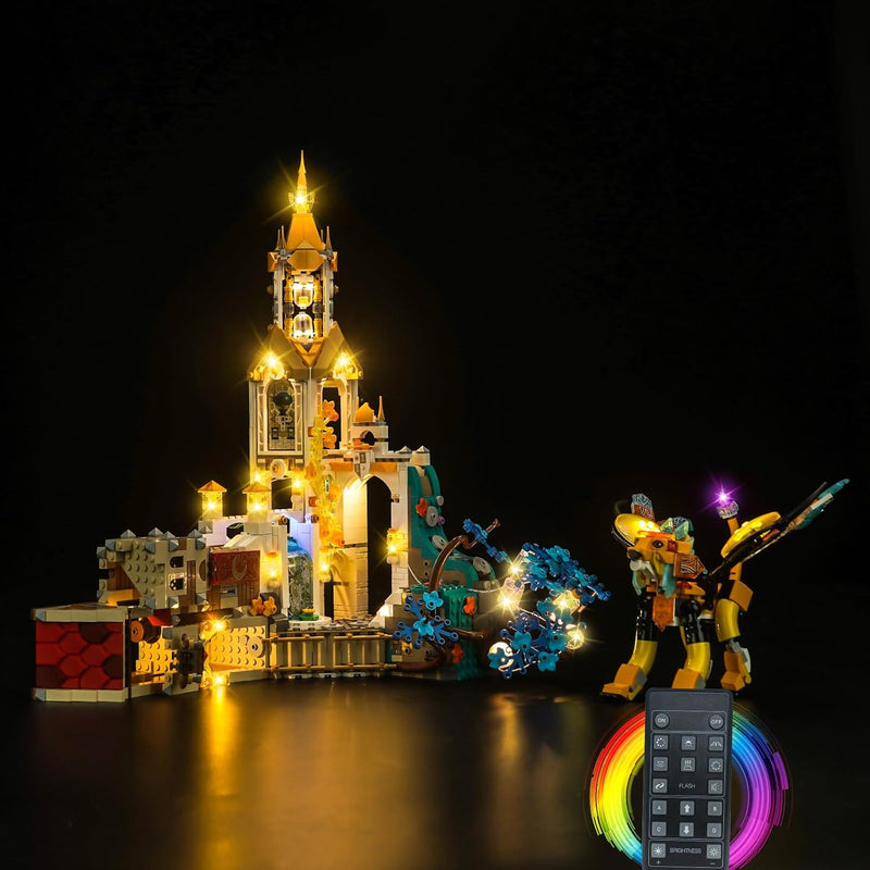 LocoLee Licht Set Kompatibel mit Lego Schloss Nocturnia Fernbedienung Version, Nur Lichter Set - Kei