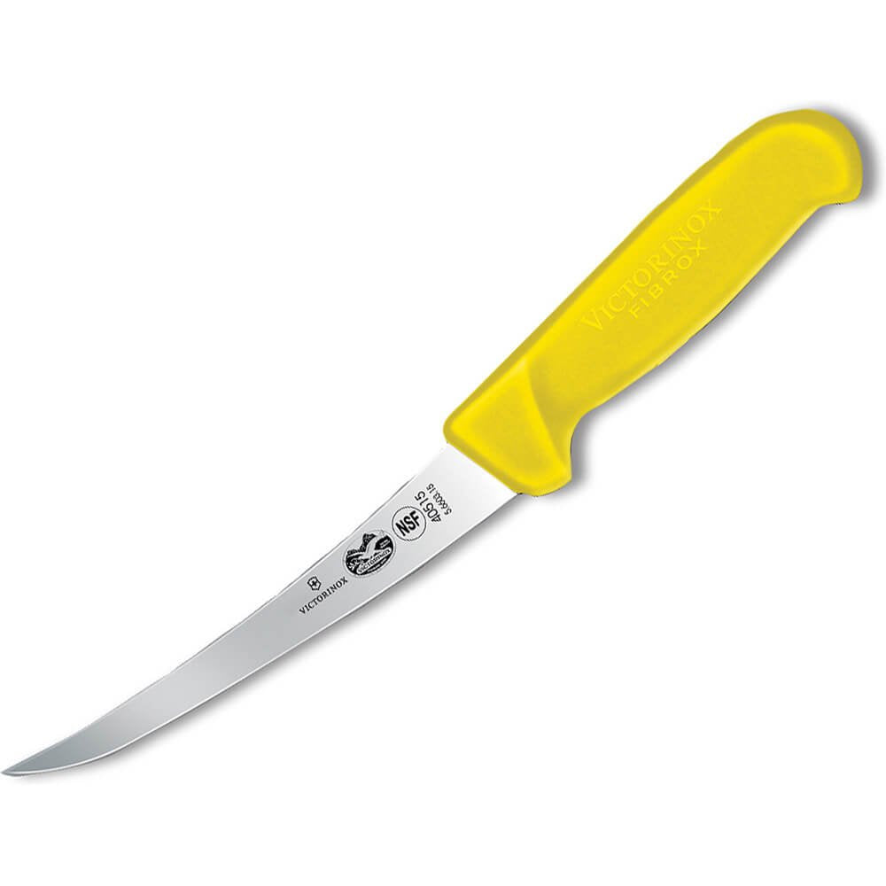 Victorinox Fibrox Ausbeinmesser, Swiss Made, 15cm Gebogen/Schmal Klinge, Rutschfest, rostfrei, Edels