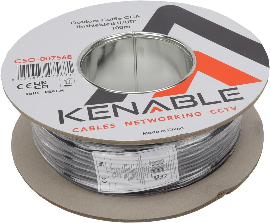 Aussen Cat5E-CCA Aussen Verwendung Ethernet Netzwerk Kabel Kabelrolle UTP 100 m [100 Meter/100m] 100