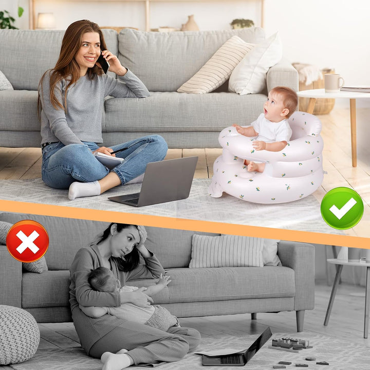Tragbarer Aufblasbarer Babysitz Baby Sitzhilfe Sessel Leicht für 3 Monate bis 36 Monate Werkzeuglose