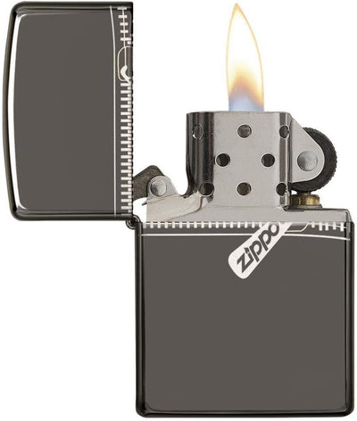 Zippo Sturmfeuerzeug 21088 Zipped Reissverschluss Farbig Schwarz, Farbig Schwarz