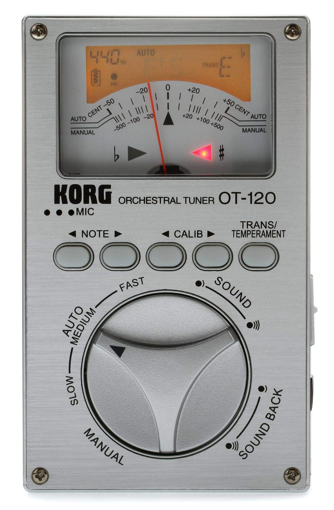 Korg EKO OT-120 Chromatisches Stimmgerät für schwarzes Orchester Single, Single
