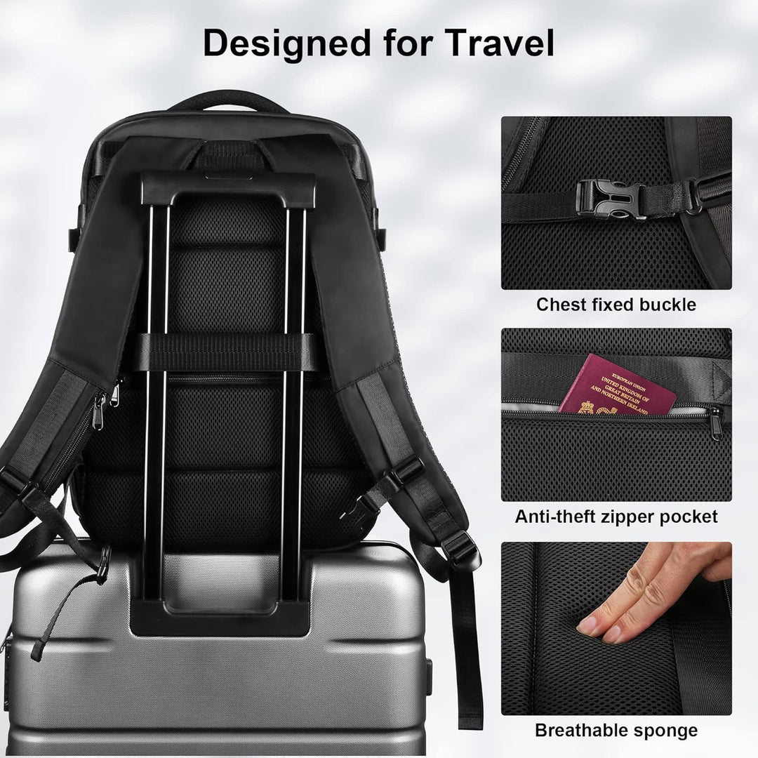 HOMIEE Reiserucksack Damen Herren Handgepäck Rucksack 40L Flugzeug Travel Backpack Reisen Casual Sch