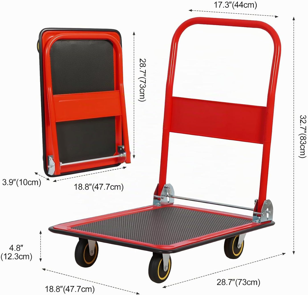 Panana Plattformwagen, Transportwagen Klappbar mit 150 kg Tragfähigkeit - Transportkarre Handwagen K