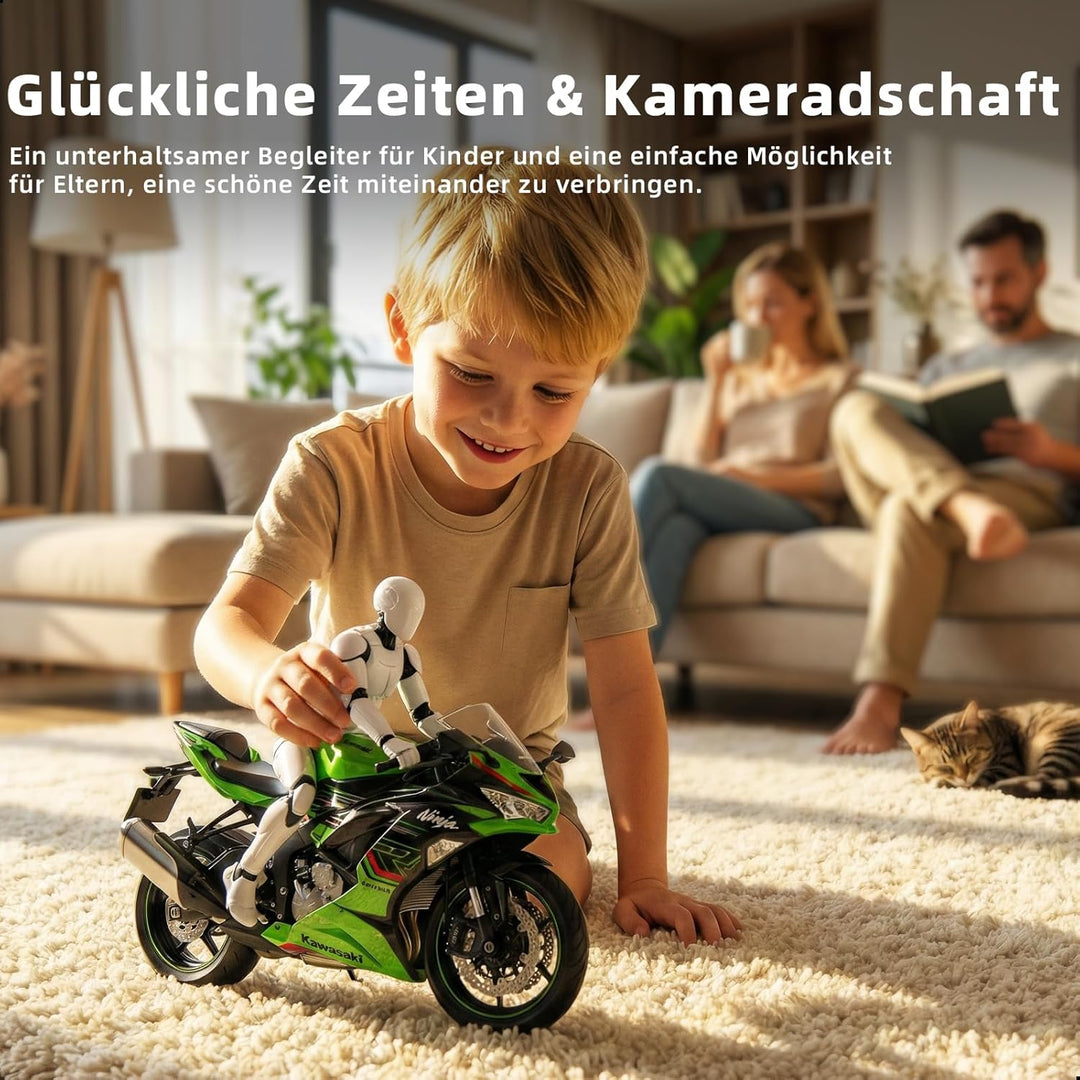 1:12 Motorradmodell Spielzeug Kompatibel für Kawasaki Ninja ZX-6R Metall-Stanze mit Kunststoffmotorr