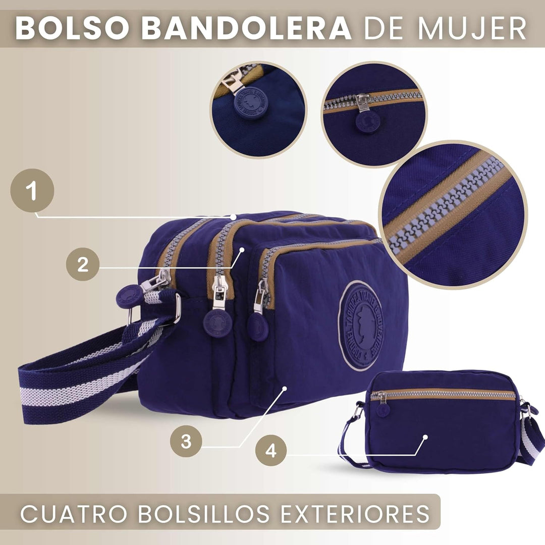 Coronel Tapiocca Damen Umhängetasche Schultertasche Schulterriemen Reissverschluss Handtasche Crossb