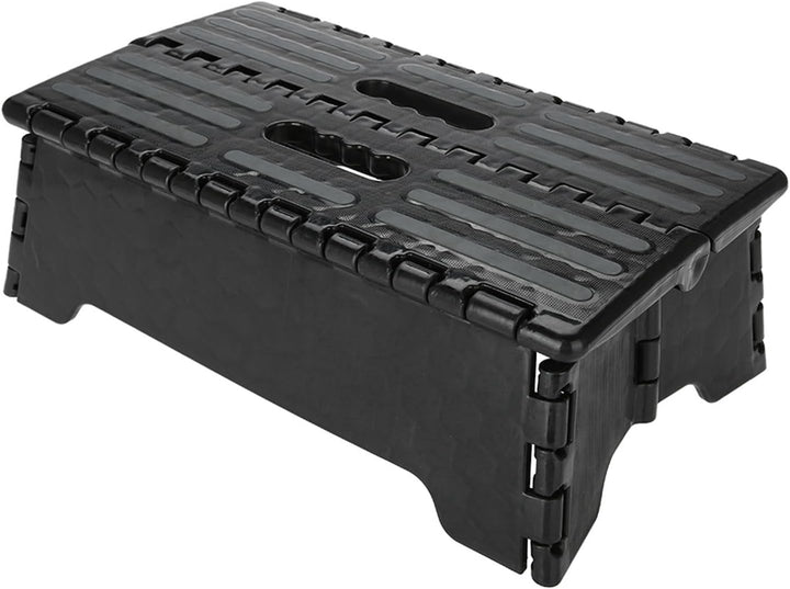 Klappbarer Tritthocker, Tragbar, rutschfest, Schwarzer Kunststoff, für Küche, Badezimmer, Auto, Reis