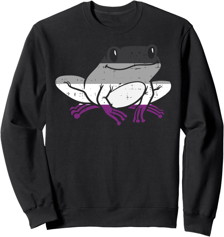 Frog Animal LGBTQ Asexual Flag Ace Pride Ally Men Women Sweatshirt