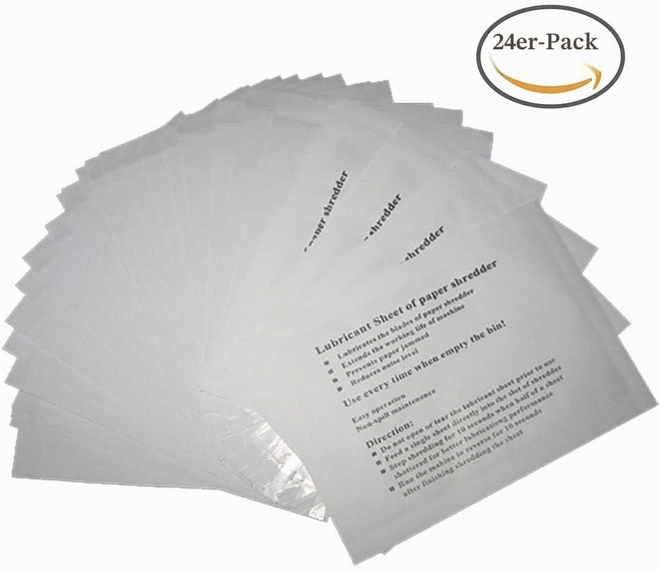 VANRA Ölpapier für Aktenvernichter,Shredder-Schmierblätter Shredder-Zubehör Ölblätter für alle Shred