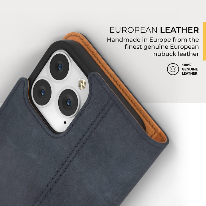 Snakehive iPhone 13 Pro Max Hülle Leder - Stylische Handyhülle mit Kartenhalter & Standfuss - Handyh