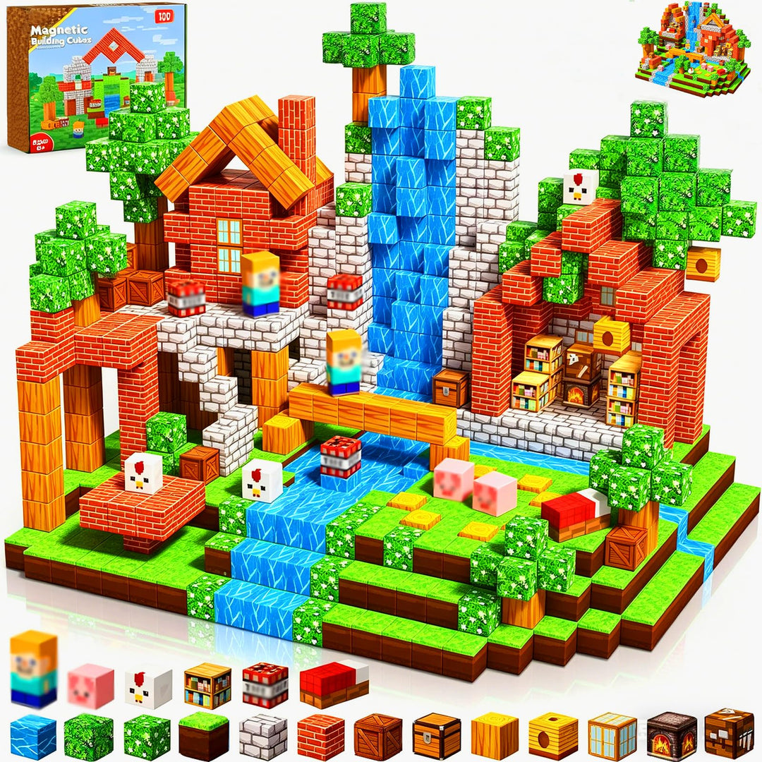 Magnetische Bausteine,Magnetbausteine Magnetspielzeug,Magnetische Bauwelt Spielzeug Magnetblöcke für