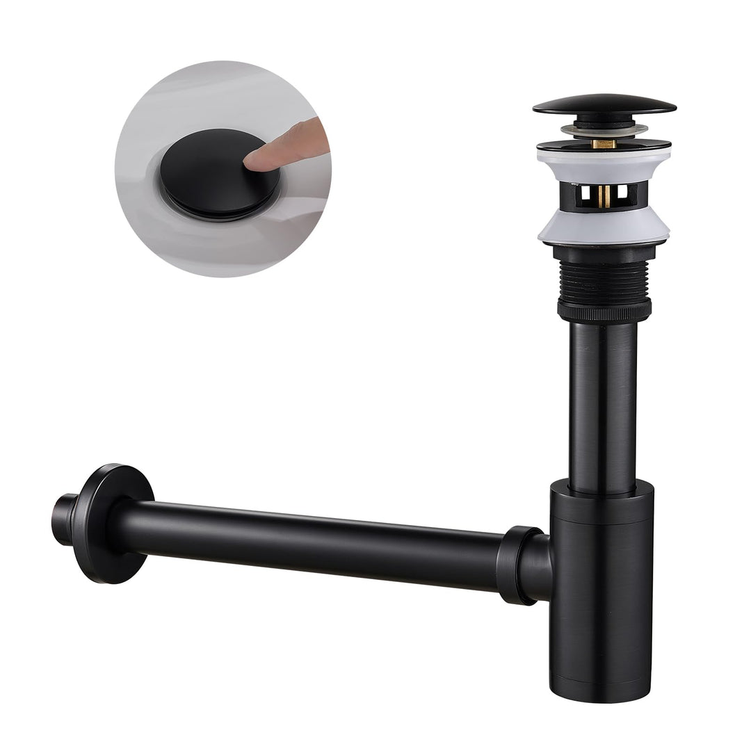 Siphon Universal für Waschbecken &amp; Waschtisch, KEOKBON Syphon &amp; Pop up Ventil Ablaufgarnitur mit Übe