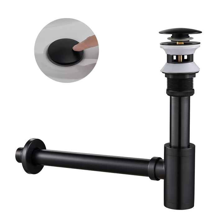 Siphon Universal für Waschbecken &amp; Waschtisch, KEOKBON Syphon &amp; Pop up Ventil Ablaufgarnitur mit Übe