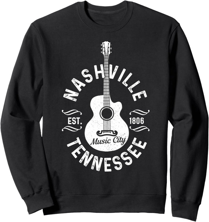 Nashville Tennessee Gitarre Country Music City Souvenir Sweatshirt