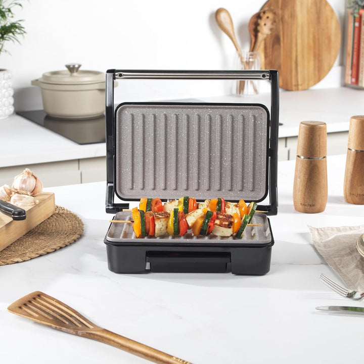 Salter Marblestone Gesundheitsgrill, Panini-Maker mit Antihaftbeschichtung, Kein Öl nötig, Schwimmen