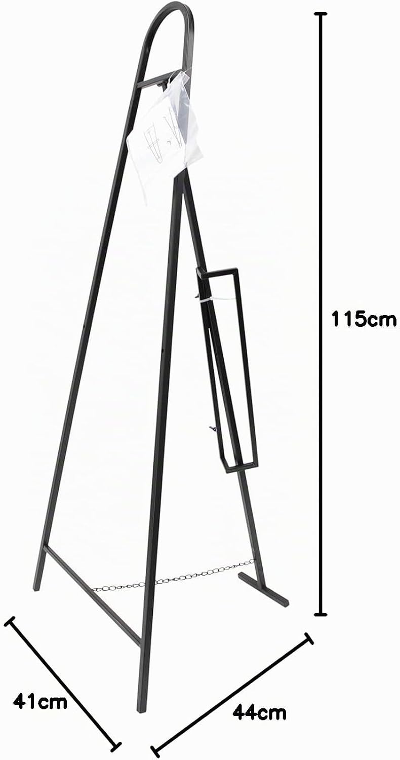 Staffelei "Modern" aus Metall, matt-schwarz, 115 cm hoch, Kundenstopper, Bilderständer, Dreifuss, Ma