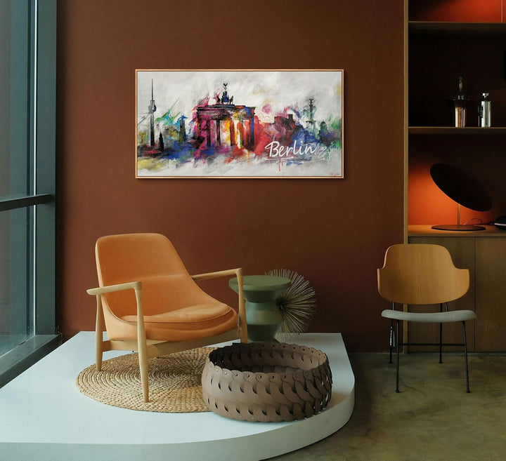 YS-Art Abstrakt Design Acryl Gemälde auf Leinwand Berlin handgemalt Wandbilder Wohnzimmer modern Woh