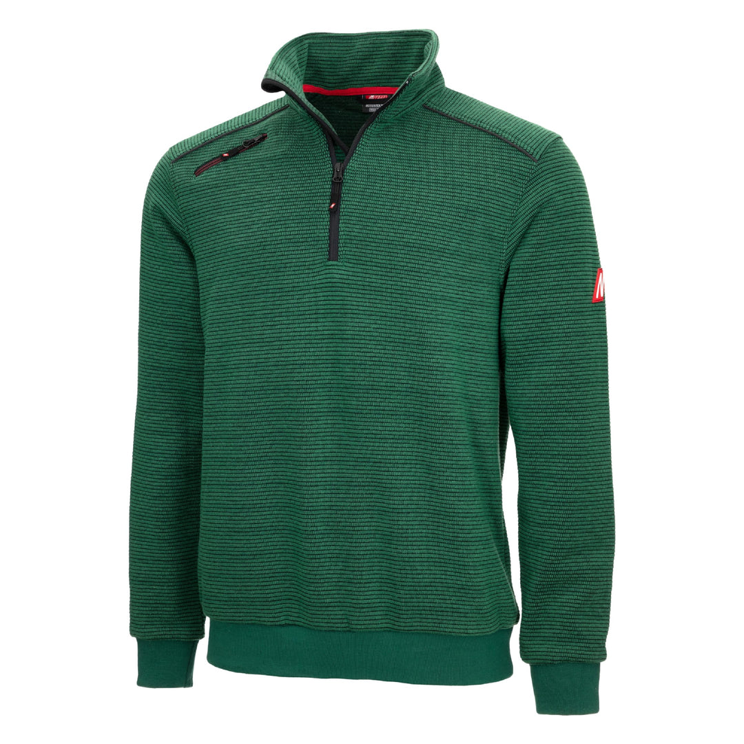 Nitras Herrenpullover Motion TEX Plus für die Arbeit mit Gummibund &amp; hohen Stehkragen XS Grün, XS Gr