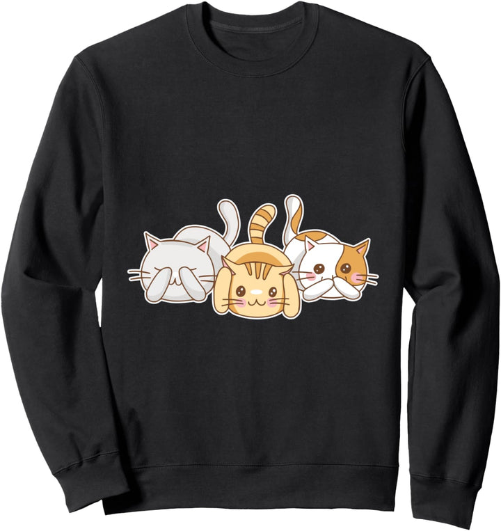 Drei weise Kätzchen | Lustiges Süsses Katzenmotiv Sweatshirt
