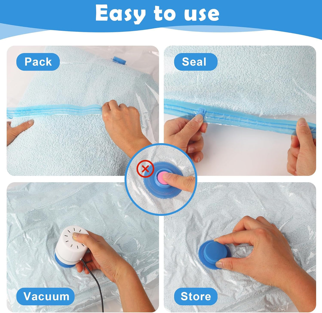 Vakuumbeutel für Kleidung mit Elektrischer Pumpe, 10 PCS（3XL+3L+2M+2S) Vakuumbeutel für Bettdecken,