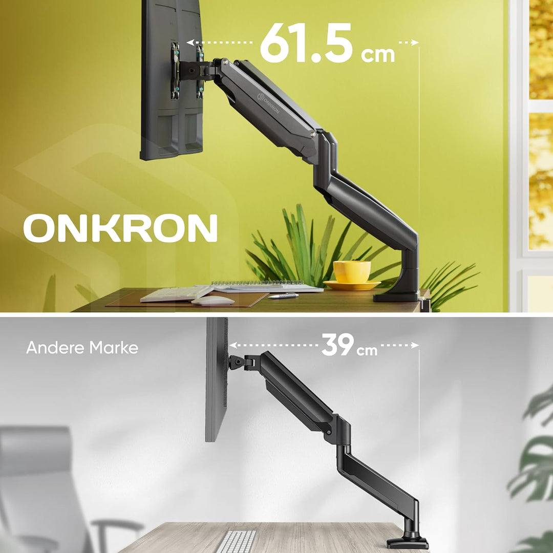 ONKRON Dual Monitor Halterung 2 Monitore - 75x75 VESA 100x100 Tischhalterung 2 schwenkbar für 13-32