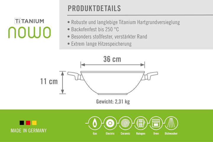Woll Pfanne, Aluminium, Schwarz, 3 TLG