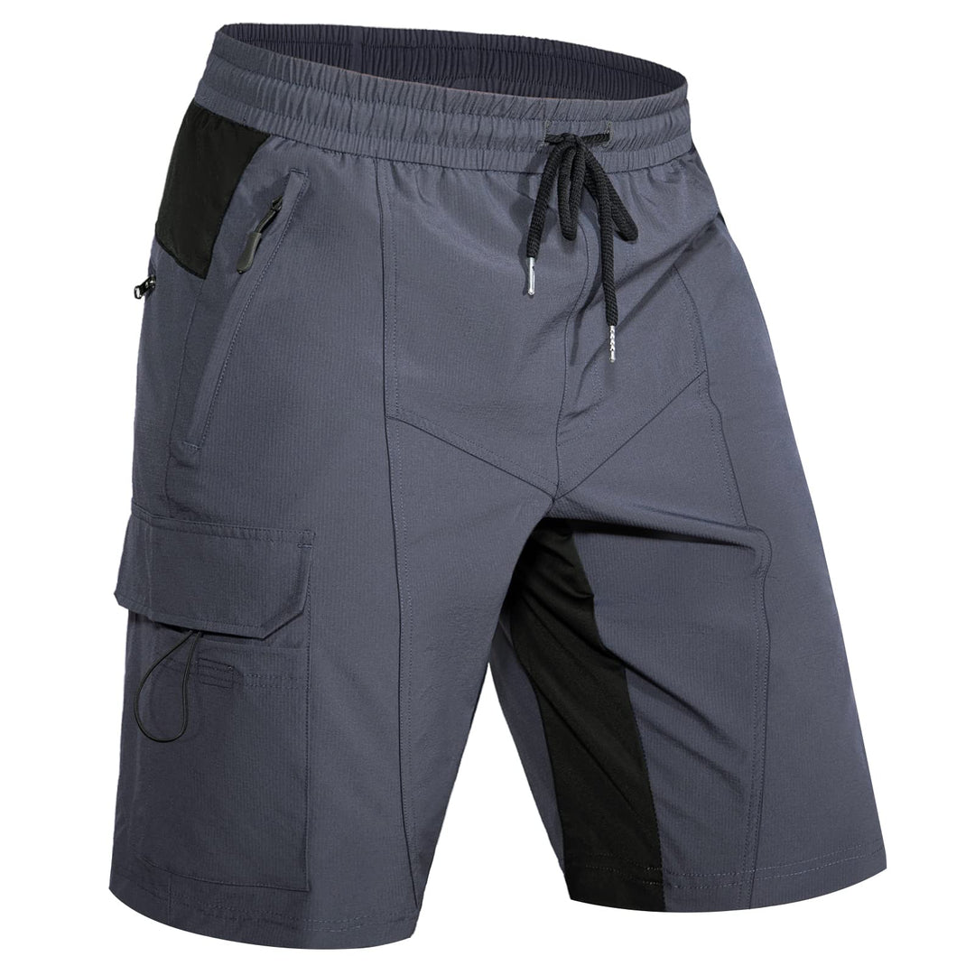 Hiauspor Wanderhose Herren Kurz MTB Hose Leichte Schnelltrocknend Cargo Bermuda Chino mit 5 Taschen