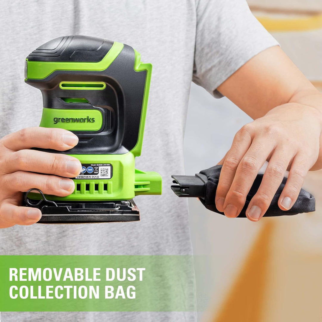 Greenworks G24SS14 Akku Schleifmaschine, 11000 U/min, OHNE 24V Akku und Ladegerät, 3 Jahre Garantie